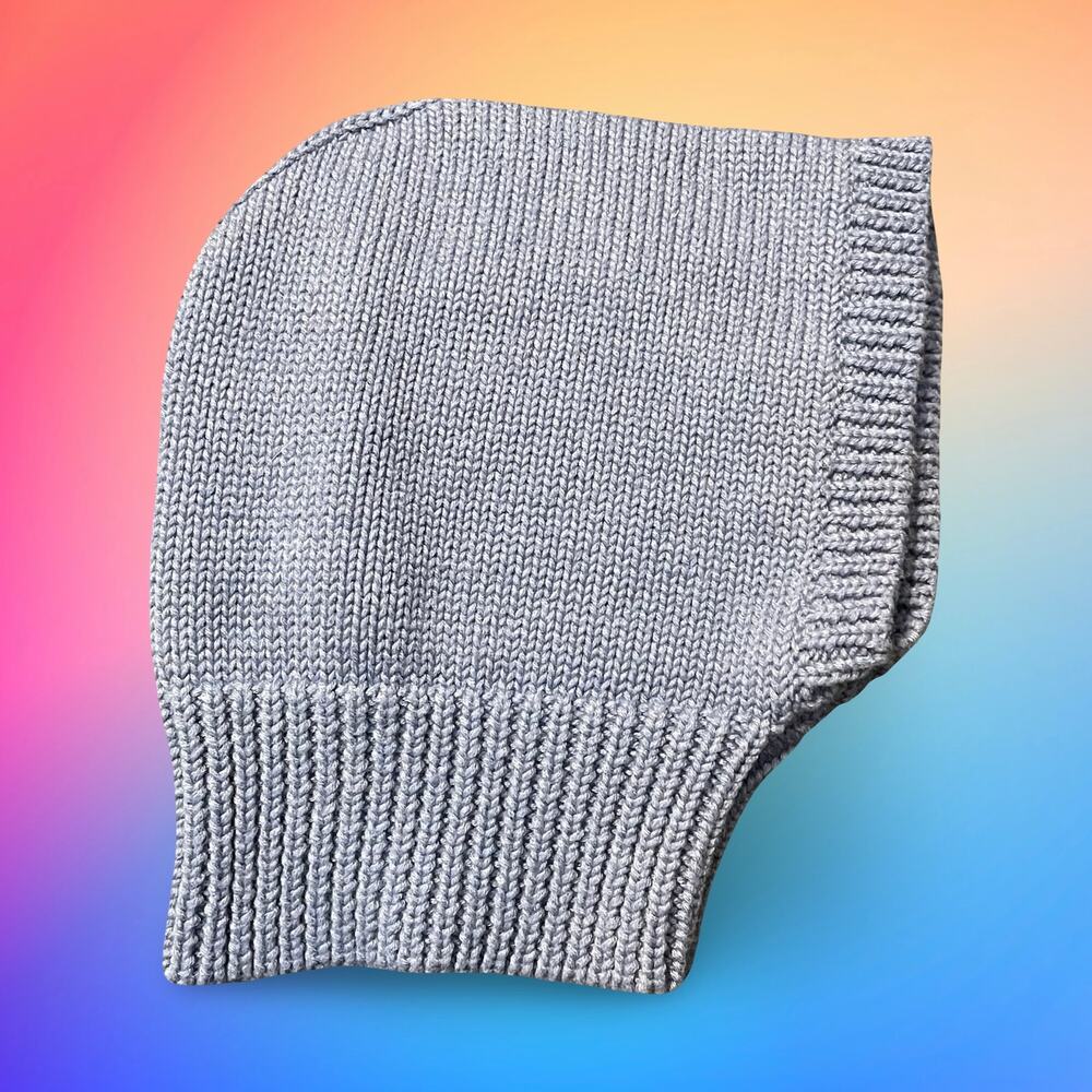 Brook + Bay Merino Wool Blend Knit Balaclava Hooded Cowl Neck Warmer Hat Blue